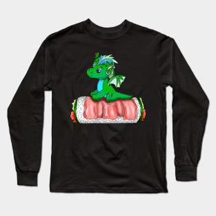 baby dragon sushi roll cartoon Long Sleeve T-Shirt